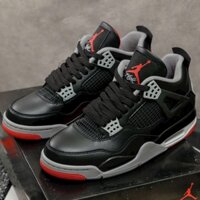 [ 𝙎𝘼𝙇𝙀 Luxury ] Giày Nike Air_Jordan 4 Retro Bred Best Quality. Giày Thể Thao JD4 Đen Đỏ Cổ Cao Size 40-45. Bao Check