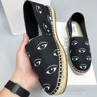 [ Luxury Shop ] Giày Slipon Kenzo đế cói dệt họa tiết mắt LA