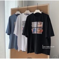 [ Mã GUBO9999 giảm 50k đơn 100k]Áo thun tay lỡ Nam Nữ Dáng Unisex Shopee Form Rộng Big Size 100kg In 100% Cotton