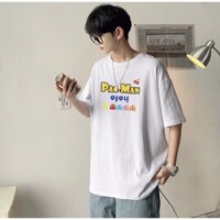 [ Mã GUBO9999 giảm 50k đơn 100k]Áo thun tay lỡ Nam Nữ Dáng Unisex Shopee Form Rộng Big Size 100kg In 100% Cotton