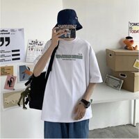 [ Mã GUBO9999 giảm 50k đơn 100k]Áo thun tay lỡ Nam Nữ Dáng Unisex Shopee Form Rộng Big Size 100kg In 100% Cotton