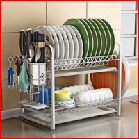 [ Mã SHOPH234 Giảm 20K ] Giá để bát đũa inox đa năng, Kệ chén đũa thông minh tiện lợi kèm khay đựng