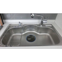 [ Made In Korea] Chậu rửa 1 ngăn Hàn Quốc inox 304 đơn DAESHIN -DS 850 chống trầy cao cấp ( Kèm bộ xả và 2 rổ inox )