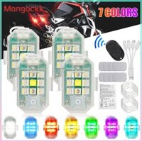 【 Mangok 】 7 Màu USB Đèn Xe Máy Từ Xa RC LED Flash Đèn Không Dây Cho RC Fix Cánh Máy Bay Máy Bay Máy Bay Trực Thăng Cảnh Báo Lig Tốt