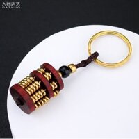 ❈ ❈ Mặt dây chuyền bàn tính bằng gỗ hồng ngoại Mặt dây chuyền tay cầm bằng đồng thau Làm tiền Móc khóa Mặt dây chuyền hình trụ Túi đựng xe hơi treo eo 2502K17