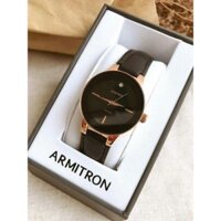 [ MÀU ĐEN ] ĐỒNG HỒ DÂY DA NỮ ARMITRON 75/5410BKGPBK MỸ