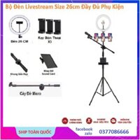 [ Mẫu Mới Nhất 2020 ] Cây Livestream 3 Chân Có Đèn Cao 2m1 Có Giá Đỡ 4 Điện Thoại - Cây Đỡ Micro - Khay Đỡ Sound Card