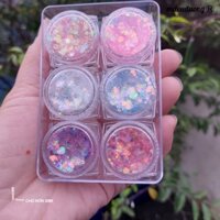 [🅼🅳] ( MẪU MỚI ) SET 6 NHŨ MẮT KIM TUYẾN KIRA KIRA ĐẸP LUNG LINH CÓ SẴN KEO NHIỀU MÀU SIÊU XINH