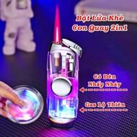 [ MẪU MỚI SIÊU HOT ] BẬT LỬA - HỘT QUẸT KHÒ CON QUAY SPINNER TRONG SUỐT NHÌN ĐƯỢC CÓ ĐÈN LED SÁNG NHẤP NHÁY 2IN1 NHƯ HÌNH XÀI GAZ CÓ HỘP LÀM TẶNG