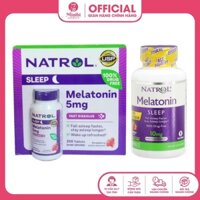 ( MẪU MỚI) Viên ngậm nhai Natrol Melatonin Sleep Support 5mg Fast Dissolve 250 viên vị dâu của Mỹ