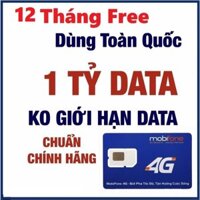[ MAX BĂNG THÔNG ] Sim 4G Mobifone 1 Năm 1 Tỷ GB Vào Mạng Tẹt Ga Full Tốc Độ Cao MDT250A 12MDT50 12MDT150