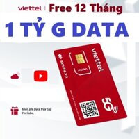 { MAX DATA } Sim 5G Viettel 1 Năm 1 Tỷ GB 12MXH80Y Không Giới Hạn Xem Video Phim Youtut Sài Tẹt Ga