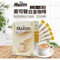 [ maxim Cafe Hàn Quốc ] Cà Phê Hòa Tan Maxim White Gold hộp 20 gói, 100 gói