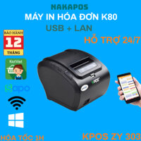 [ MÁY 2 CỔNG ] Máy in hóa đơn Zywell ZY 303 Máy in đơn hàng trên điện thoại Máy in bill K80 Máy in nhiệt