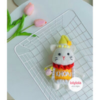 🐠 Mèo ôm cá len handmade siêu cute (thêu tên theo yêu cầu)