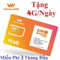 [ MIỄN PHÍ 3 THÁNG ] Sim 4G Vietnamobile Tặng 4GB/Ngày Truy Cập Mạng Xem Phim Lướt Web Tẹt Ga