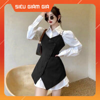 [ Milano Fashion ] Set yếm 2 dây cài nút kèm áo sơ mi form dài phong cách đường phố mùa hè mát mẻ ( có quần trong )