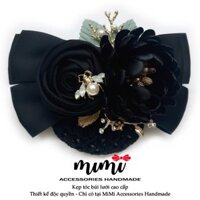 🎀 MiMi Kẹp búi lưới cao cấp 🎀  Kẹp tóc thời trang nữ gắn chùm hoa  phù hợp cho văn phòng, ngân hàng, trung niên