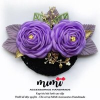 🎀 MiMi Kẹp búi lưới cao cấp 🎀  Kẹp tóc thời trang nữ gắn hoa nhiều mầu phù hợp cho văn phòng, ngân hàng, trung niên