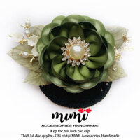 🎀 MiMi Kẹp búi lưới cao cấp 🎀  Kẹp tóc thời trang nữ gắn hoa nhiều mầu phù hợp cho văn phòng, ngân hàng, trung niên