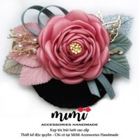 🎀 MiMi Kẹp búi lưới cao cấp 🎀  Kẹp tóc thời trang nữ gắn hoa nhiều màu cho văn phòng, ngân hàng, trung niên