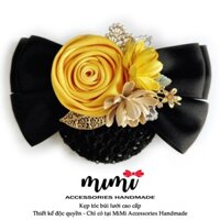 🎀 MiMi Kẹp búi lưới cao cấp 🎀  Kẹp tóc thời trang nữ họa tiết hoa nhiều mầu phù hợp cho văn phòng, ngân hàng, trung niên