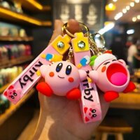 ☆ ★ Móc khóa búp bê hoạt hình Kirby sáng tạo, móc khóa cặp đôi Kirby, quà tặng móc khóa xe hơi/888
