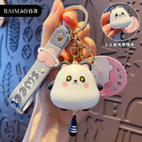 ☆ ★ Móc khóa mèo dễ thương chính hãng Baimao, móc khóa xe hơi panda unisex, móc treo cặp đôi tinh tế/888
