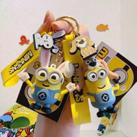 ☆ ★ Móc khóa Minions cung hoàng đạo hoạt hình, móc khóa xe hơi, mặt dây chuyền ba lô dễ thương, hộp quà nhỏ cho cặp đôi/888