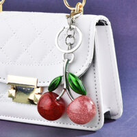☆ ★ Móc khóa túi Cherry, mặt dây chuyền túi Cherry sáng bóng, trang trí túi nhiều màu sắc, móc khóa xe thời trang/888