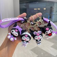 ☆ ★ Móc khóa xe hơi Sanrio Kuromi, mặt dây chuyền dễ thương, charm cặp đôi, vòng chìa khóa cao su mềm/888
