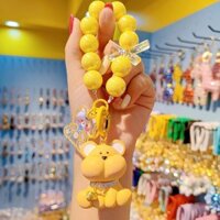 ☆ ★ Móc khóa xe ô tô hình gấu Dudu đính hạt cho phụ nữ, móc khóa cặp đôi dễ thương, charm túi hoạt hình/888