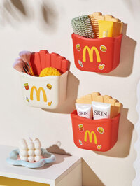 * * Mới * = Hộp lưu trữ khoai tây chiên kiểu Pháp dễ thương Nhãn dán từ tính Giá lưu trữ Hộp lưu trữ dễ thương Nhãn dán từ tính đa chức năng không thủng nhà bếp