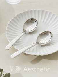 - * Mới * Aiya {Deepening} Thìa Inox 316 Ăn Có Giá Trị Cao Hộ Gia Đình Thìa Sâu Thìa Canh Thìa Dưa Hấu Thìa