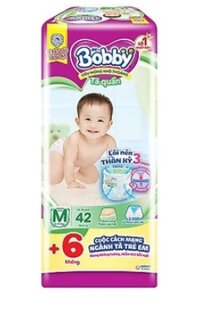 [ Mới] Bỉm Bobby - Tã quần size M siêu khô thoáng 42+ 4 miếng
