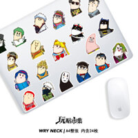 * * Mới *| Cổ Xoăn Hoạt Hình Dễ Thương Hành Lý Miếng Dán Xe Đẩy Vali Miếng Dán Đàn Guitar Laptop Trang Trí Miếng Dán