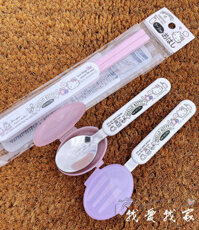 - * Mới * hellokitty Dễ Thương Trẻ Em Học Sinh Hoạt Hình Muỗng Nĩa Inox Di Động Có Hộp Đũa Bộ Đồ Ăn