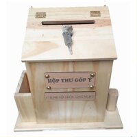 [ Mới ] Hộp Thư Góp Ý Bằng Gỗ Thông QUAGONHALAM. Hộp Thư Có Khay Đựng Giấy Viết Tiện Dụng. Treo Tường Hoặc Để Bàn