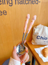 - * Mới * Muỗng Dễ Thương Nĩa Trái Cây Hộ Gia Đình Nĩa Trẻ Em Ăn Thìa Inox 304 Thìa Nhỏ ins Phong Cách Giá Trị Cao