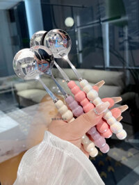 - * Mới * Muỗng Inox Ngọc Trai Bốn Màu Tay Cầm Gốm Trái Tim Cô Gái Hộ Gia Đình Muỗng Ăn Thìa Canh Nhỏ Tay Cầm Dài Thìa Tròn