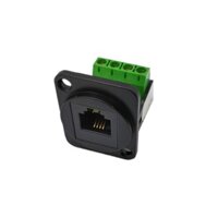 * Mới *  RJ12 6P6C RJ11 Ổ cắm điện thoại phía trước phía sau đôi bảng điều khiển nữ Cài đặt cố định Bộ chuyển đổi điện thoại 4P4C