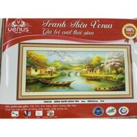 [ MỚI] Tranh thêu kín phong cảnh sông nước bình yên vs8139 kích thước 100x45cm [ Tranh Hà Đoàn]