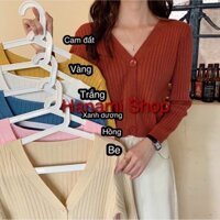 [ MỚI VỀ ] Áo Cardigan Nữ Cài Khuy, Áo Khoác Len Tăm Cúc Nhựa Chất Len Mềm Cực Đẹp