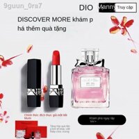 ♚ (Mới về)✣[Danh sách màu mới] Bộ hộp quà tặng chính hãng Dior Manny Flame Blue Gold Lipstick 999 Velvet Perfume