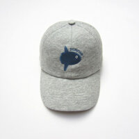 -Mũ lưỡi trai cho bé , mũ le Miller vải cotton mềm màu ghi thêu cá sunfish size từ 6 tháng đến 5 tuổi