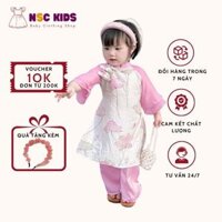 [ Mua 1 Tặng 1 bờm ] Áo dài cách tân hoa sen cánh tiên 8-32KG NSC KIDS