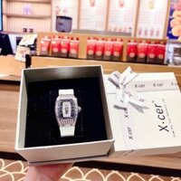 [ Mua 1 tặng 1 ] Đồng hồ nữ X-Cer B0610 Silver White, Dây cao su, Authentic, fullbox, Luxury diamond watch