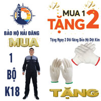 [ Mua 1 Tặng 2 ] Quần Áo Bảo Hộ Lao Động, Đồng Phục Bảo Hộ Cao Cấp K18 - KHÓA KÉO [ vải dày, may kĩ]