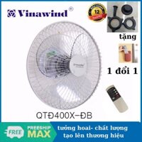 [ MUA 1 -TẶNG 4 ] Quạt Trần Đảo Có Điều Khiển Vinawind QTĐ400X-ĐB -Sải Cánh 40cm - Điện Cơ Thống Nhất-Bảo Hành 12 Tháng