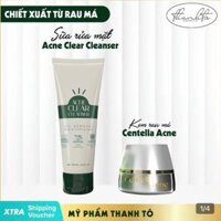 [ Mua combo Tặng sáp wax lông ] Bộ kem rau má Centella và sữa rửa mặt Acne Clear | Thanh Tô Cosmetic